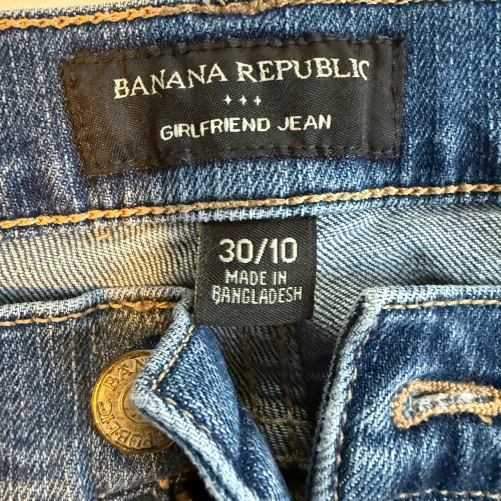 Banana Republic Girlfriend Denim Jeans Medium Wash - Picture 2 of 4